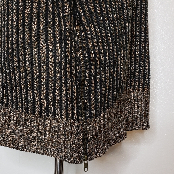 NEW M. Rena Luxury Sweater Taupe Coffee Zipper Boutique Womens Turtleneck Winter - Picture 11 of 16